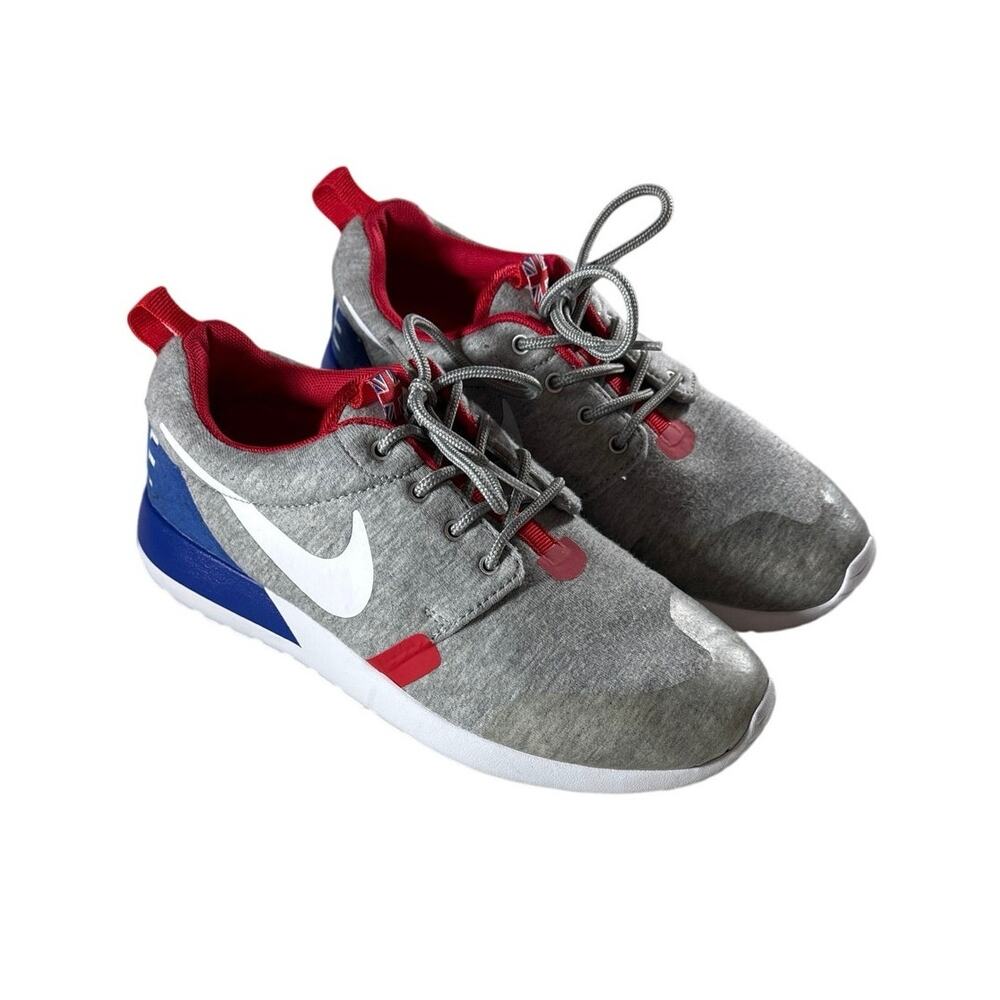 Nike Roshe One GS Union Jack Sneakers Youth 4Y Womens 6 Gray Red Blue 703935-002